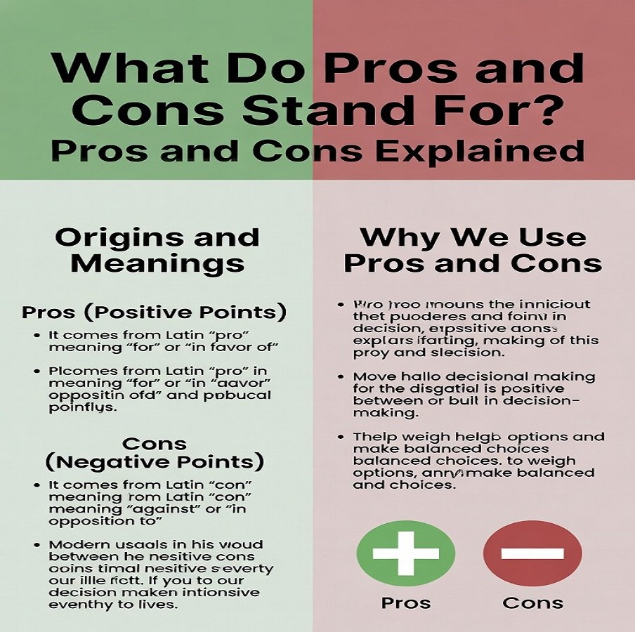 What Do Pros and Cons Stand For Pros and Cons Explained.